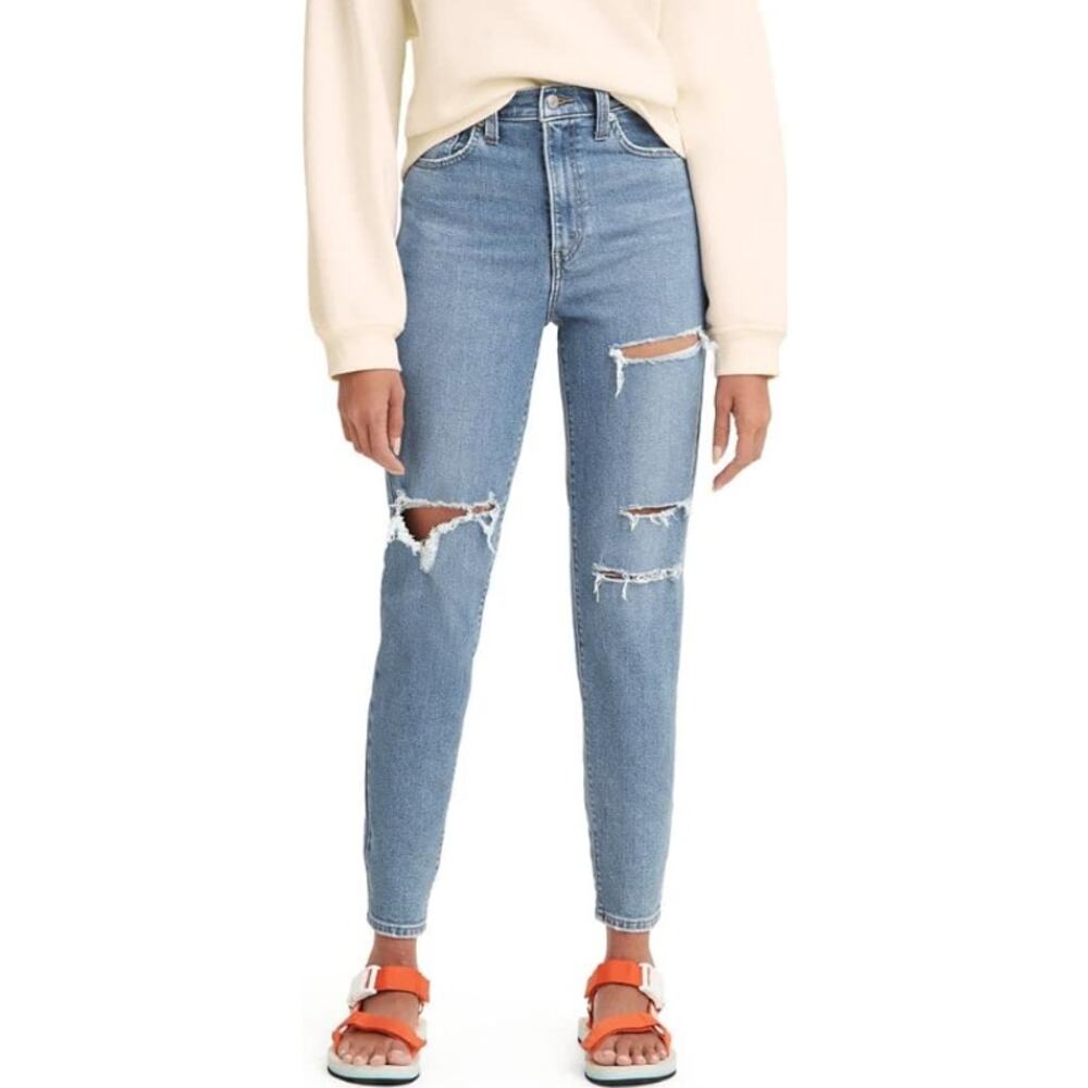 Levi's High Rise Blue Jeans Distressed Denim